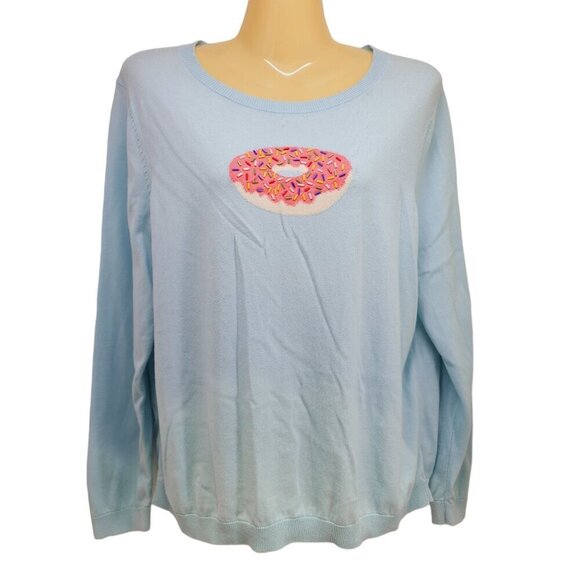 Talbots Sprinkle Donut Sweater Lightweight Women's Size XL Petite - Picture 2 of 9